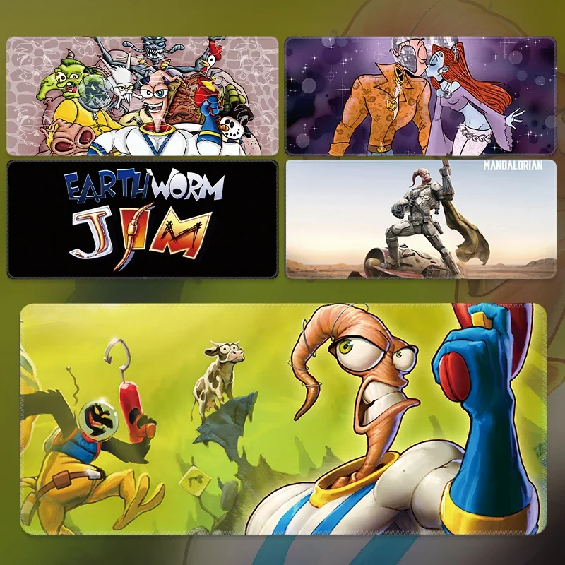 

Earthworm Jim Anime Mouse Pad Keyboard Mat Pads Gaming Desk Protector Large Mousepad Xl Deskmat Mats Collect Decoration