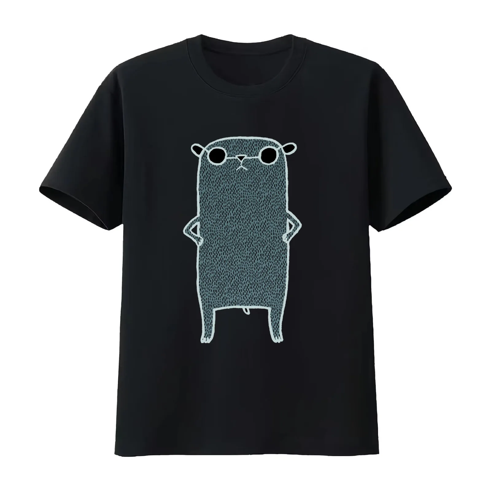 Hamster T-Shirt Summer Casual Cotton Tee Oversized Streetwear Tops Vintage Graphic Print Loose Fit Short Sleeve 100% Cotton