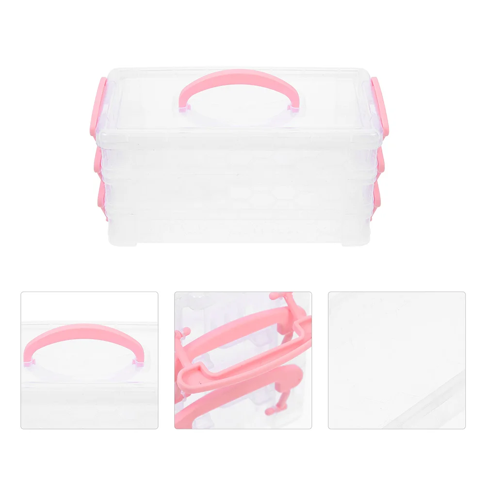 

2 Pcs Pencils Stationery Storage Box 1 Plastic Case Portable Simple Multi-functional Organizer Transparent Design Child