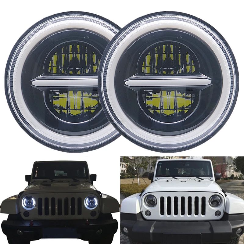 

2x For Jeep JK TJ OffRoad Defender Hummer 4x4 Suzuki Samurai Headlamp Universal Motorcycle Headlight Hi/Low 7 Inch Headlight