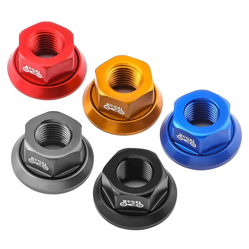 

MUQZI 2pcs Hub Axle Nut 3/8 Front Rear Wheel Aluminum Alloy Fixie Screw MTB Road Folding Bike Bolts