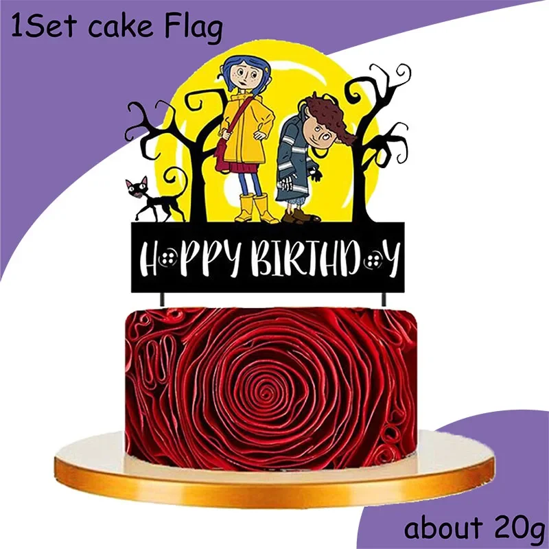 Cartoon Coraline theme party supplies tableware cup plate topper kid baby girls birthday party decoration baby shower