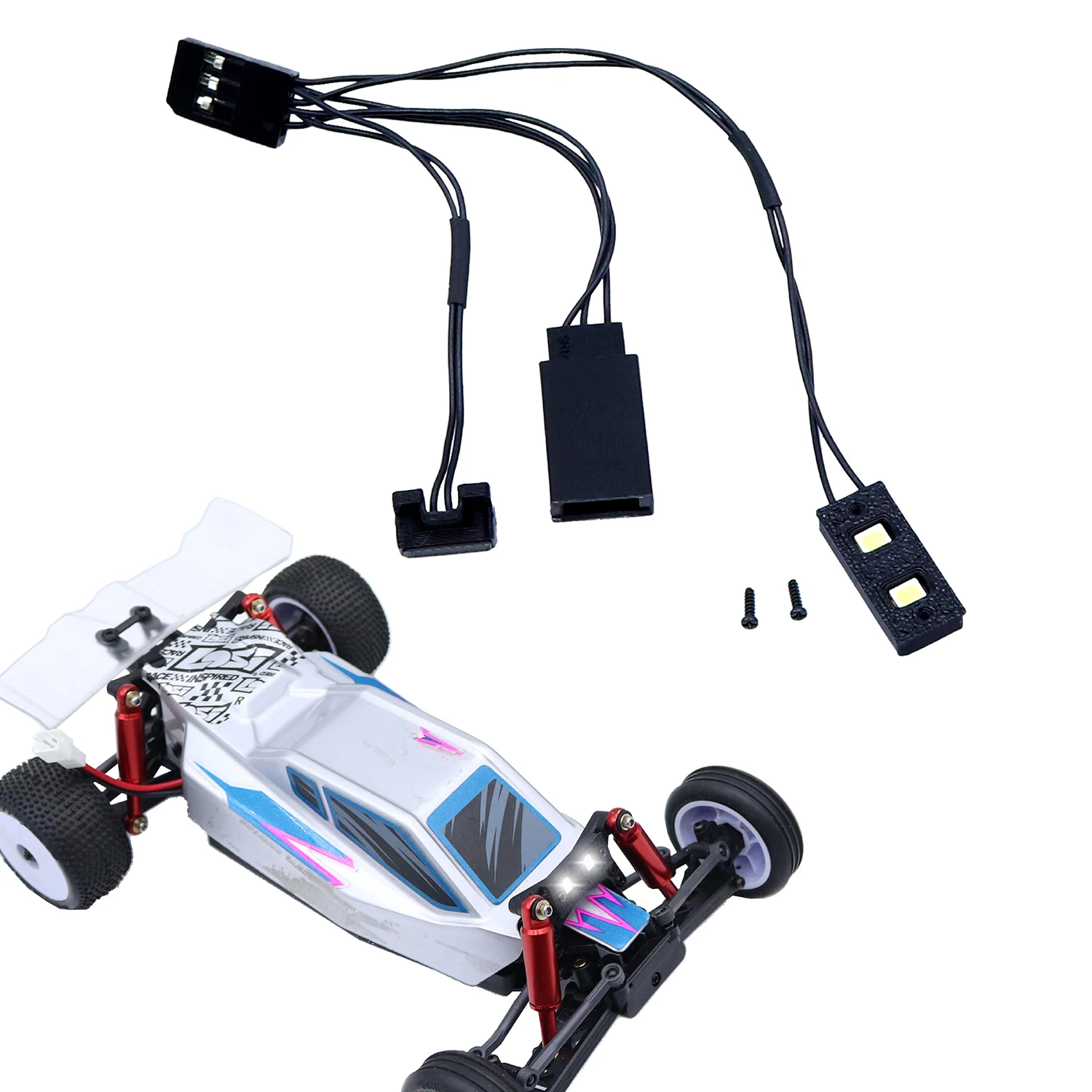 For LOSI Micro-B 1/24 Front Spotlight Tailight LED Light Set RC Car Buggy Specialized Handmade Light Parts