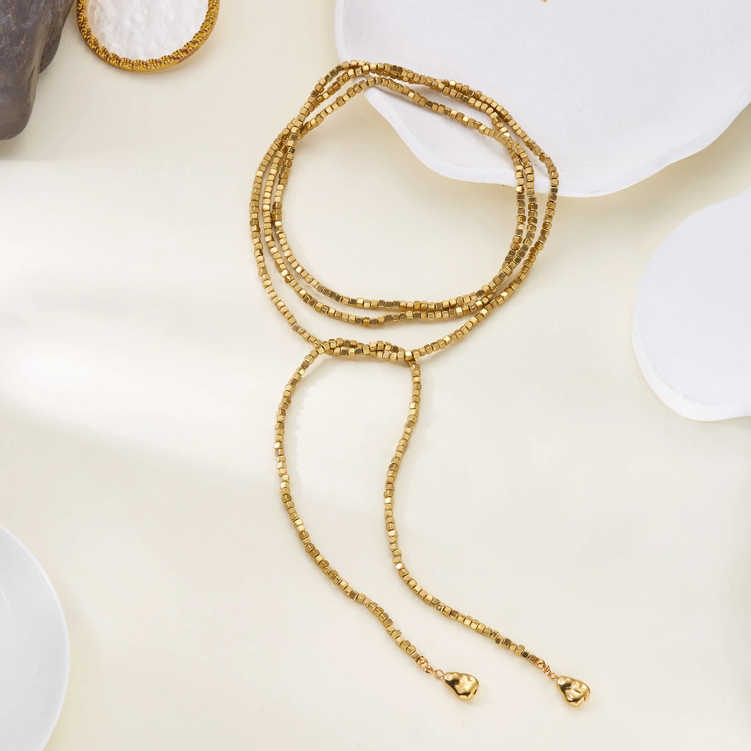 2026 neue kreative Hip-Hop unregelmäßige CCB lange Halskette für Frauen Mode super Licht Y-förmigen Anhänger Halskette Schmuck Geschenk – Detail 2