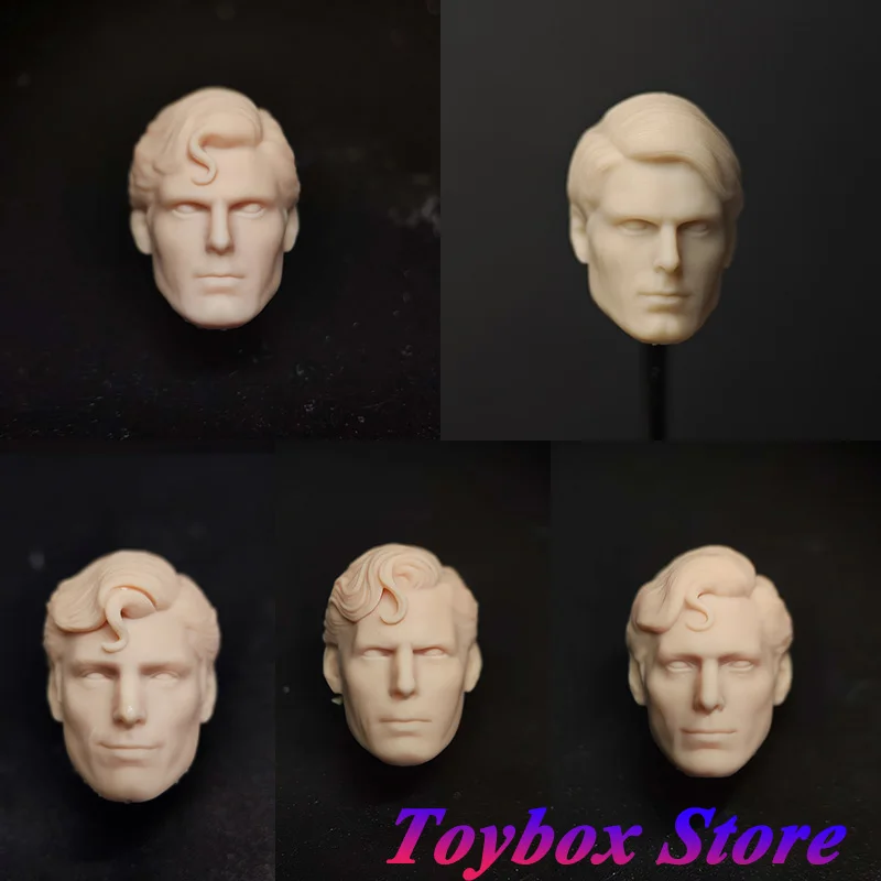 

1/12 Christopher Reeve Man Figure Comics Super Hero Unpainted Head Sculpt Model Toys Accessory For 6" Ml Shf Mezco Mafex Body