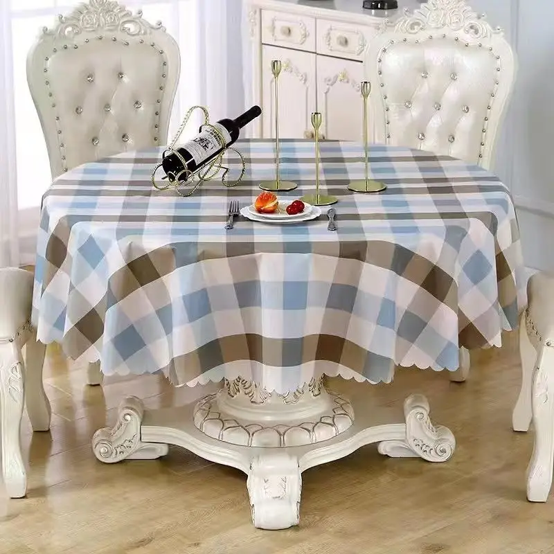 2025 Waterproof and Oil-Proof Round Tablecloth, Household Table Mat, High-End Table Cover, New, 2023