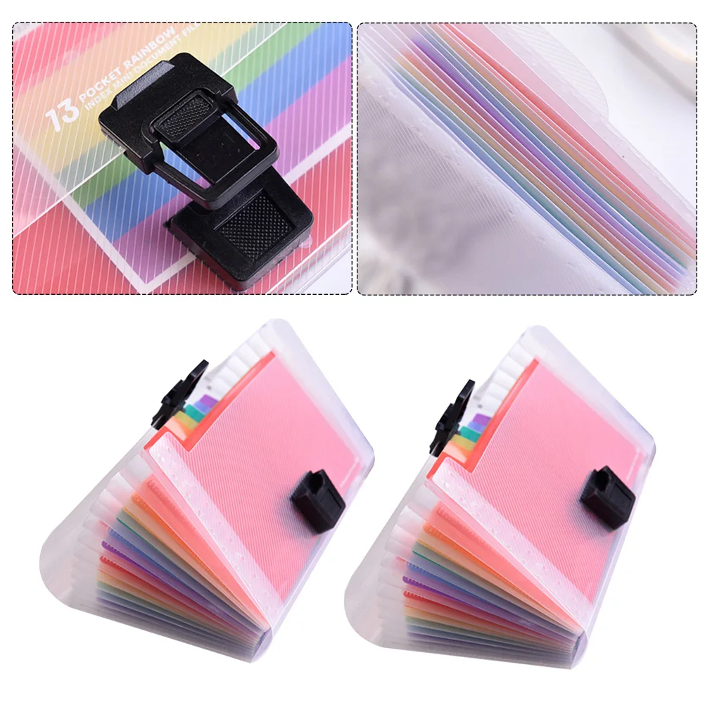 

Large Capacity Waterproof Plastic Document Organizer Bag A4 File Folder Expandable Rainbow Accordion Folder