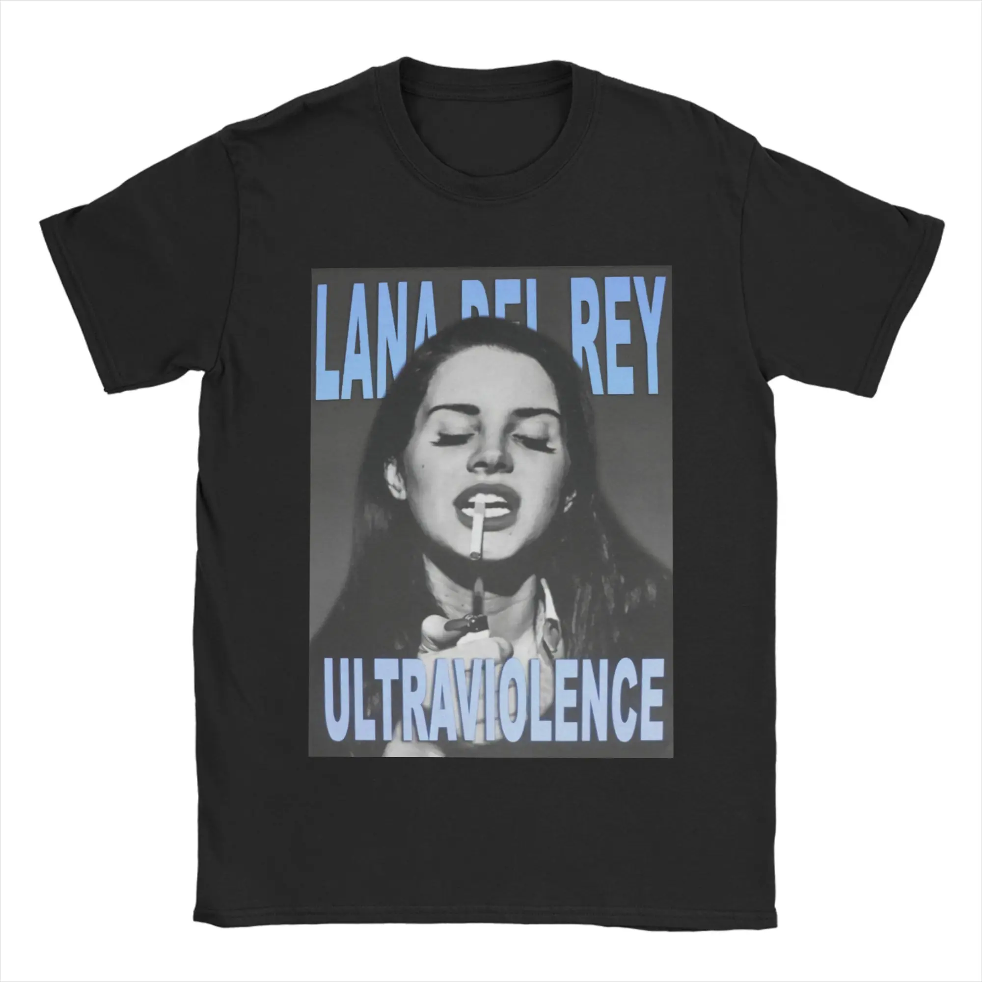 Men's T-Shirts Ultraviolence Rey Lana Del Rey Funny 100% Cotton Tees Short Sleeve  T Shirts Round Neck Clothes Birthday Present