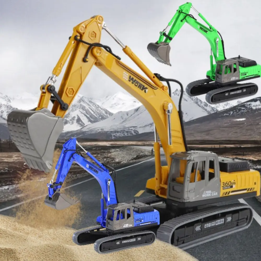 Simulation Excavator Model Toy Flexible Joints Desk Ornaments Engineering Vehicle Toy Pull Arm 7 Styles