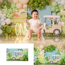 My First Hole in One Backdrops Kids Baby Photography Child Birthday Cake Smash Photocall Golf Sports Backgrounds