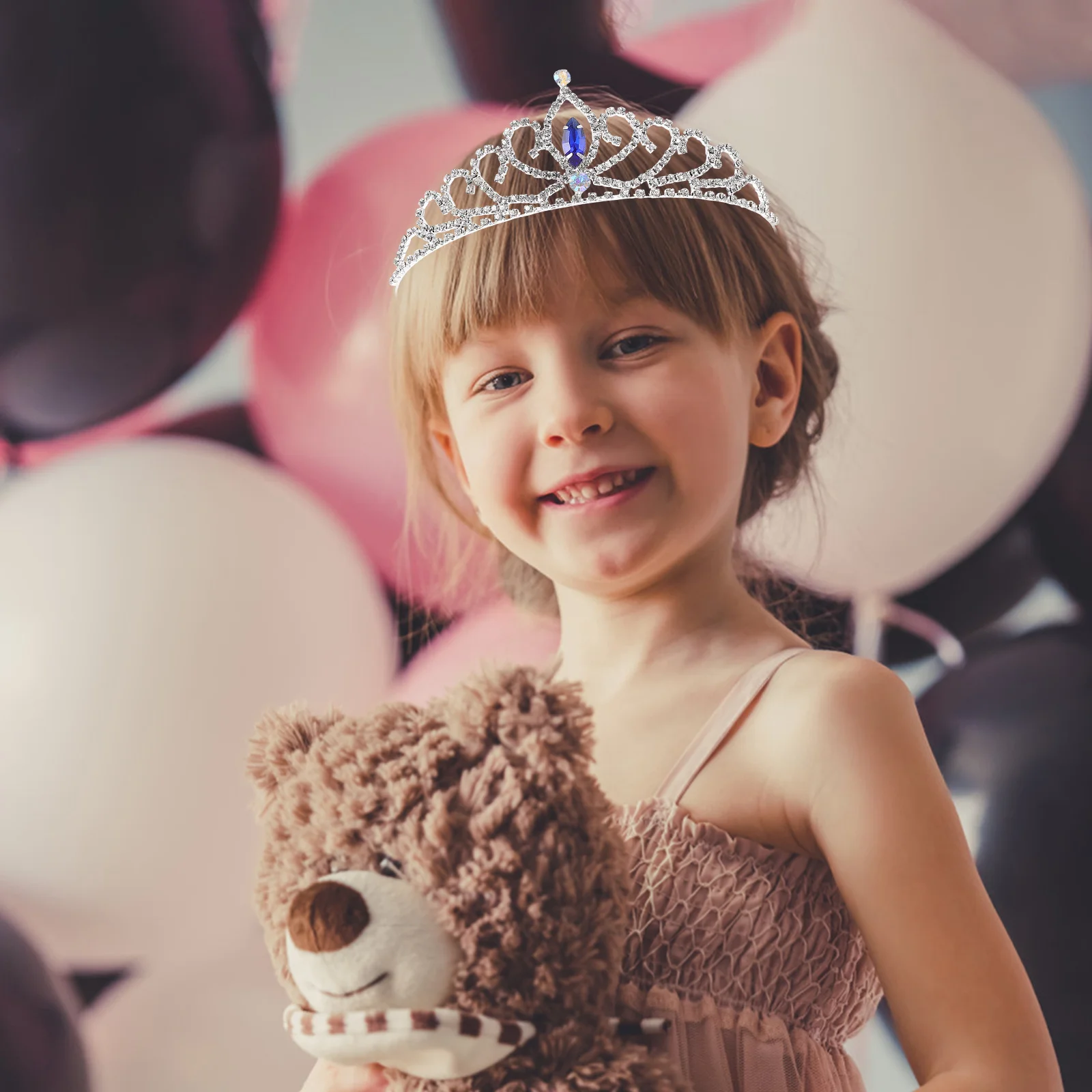 

Rhinestone Crystal Metal Crown Delicate Lightweight Hair Jewelry Birthday New Year Party Tiara Hair Decoration