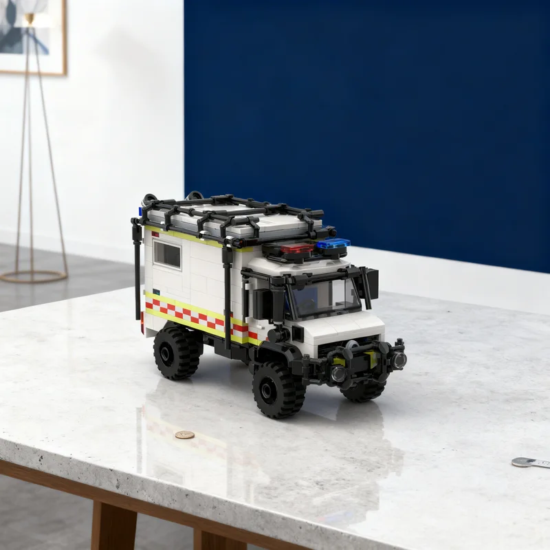 523pcs MOC City Hospital UniMog Ambulance Model Building Blocks Toy Architecture Christmas Gift Idea Brick Creative DIY Kids