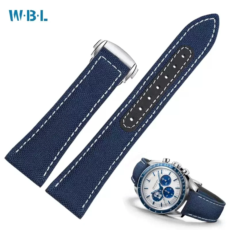 Nylon Canvas For Omega Seamaster 300 Fabric Leather AQUA TERRA 150 cupuncture needle captain Woven Watch Strap19mm 20mm