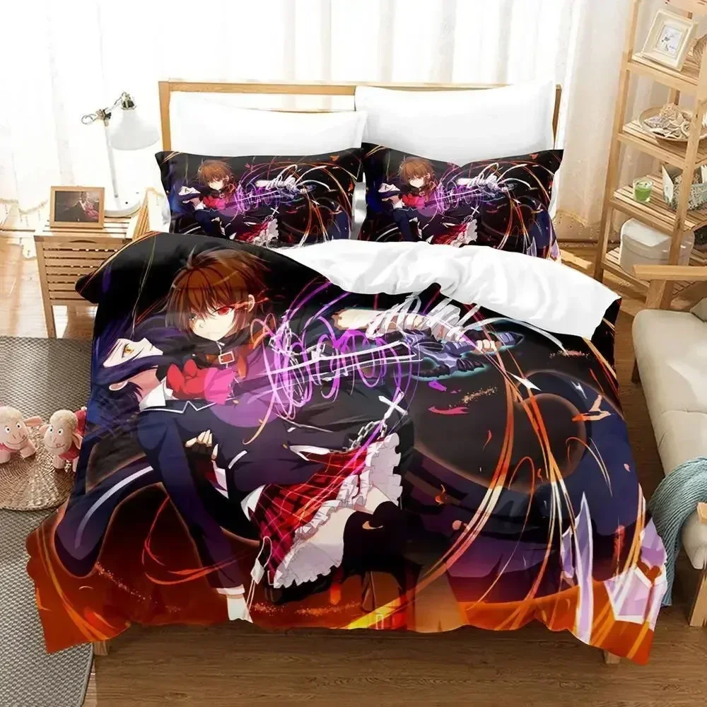 

Kawaii Girl Love Chunibyo Other Delusions Bedding Set Printed With Pillowcase Duvet Cover Soft Queen King Size Bedclothes Home