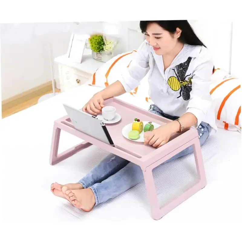 Foldable Laptop Desk Multifunctional Plastic Table, Ideal For Use On Bed Or Sofa. Height-Adjustable, Perfect For Home