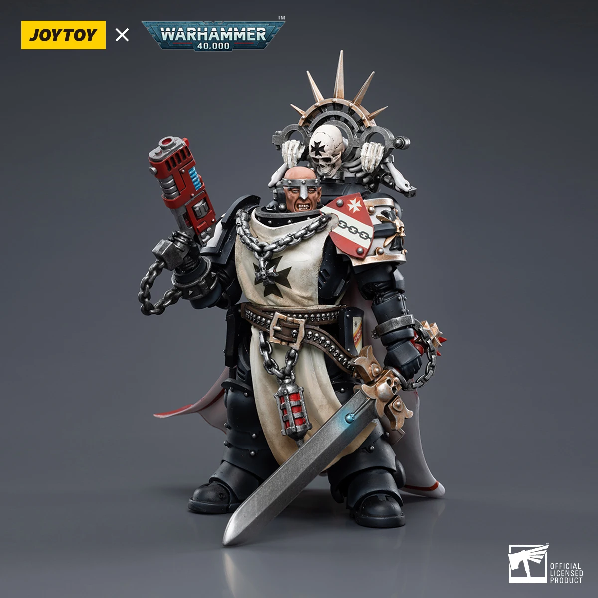 JOYTOY Warhammer 40k 1: 18 Black Templars Marshal Primaris Sword Brethren and Emperors Champion