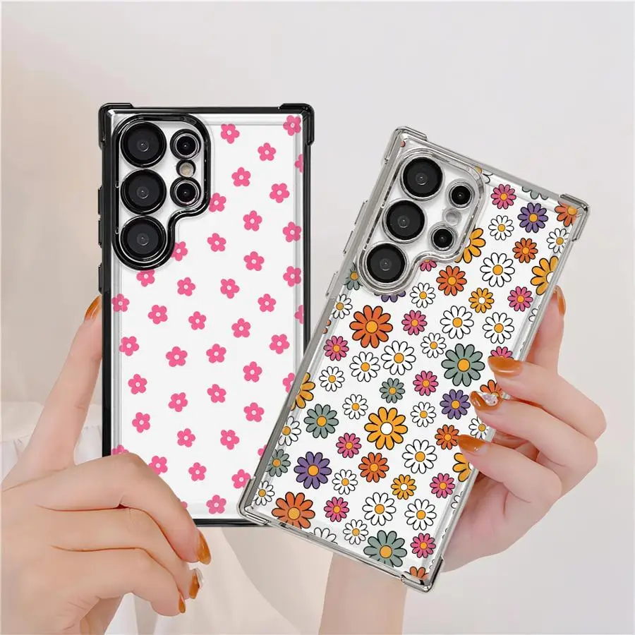 Cartoon Flowers Phone Cover Case for Samsung Galaxy S25 S22 Ultra S24 S20 FE S23 S21 Plus S25Edge 