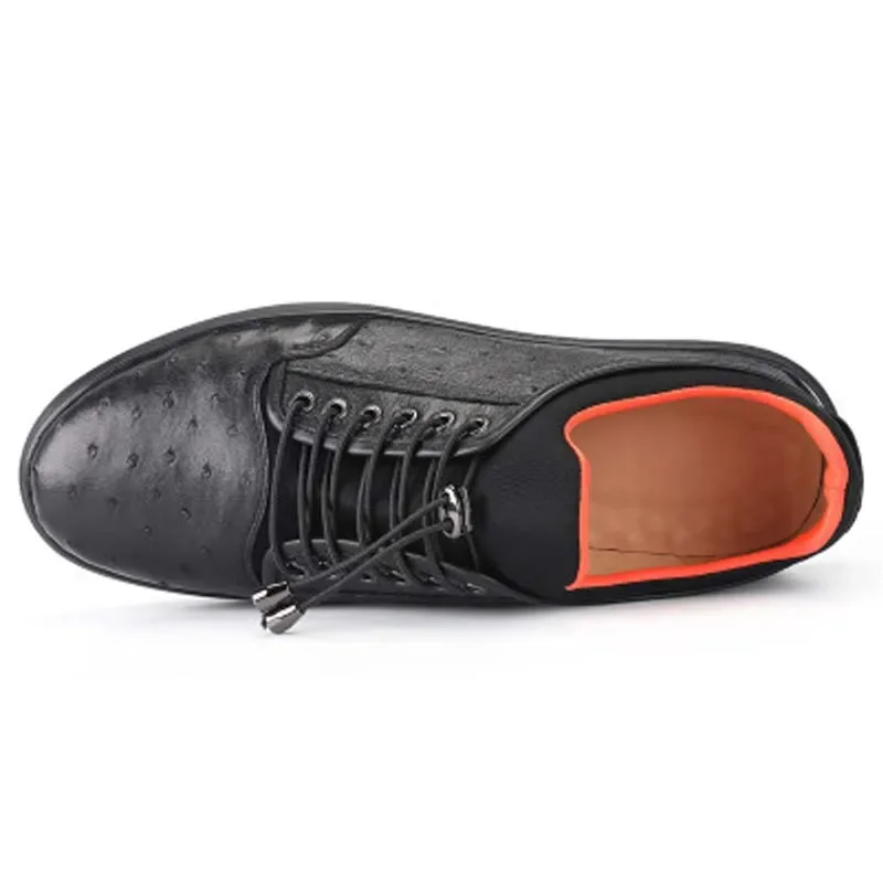 baoduli summer  new arrival men casual men shoes fashion ostrich leather