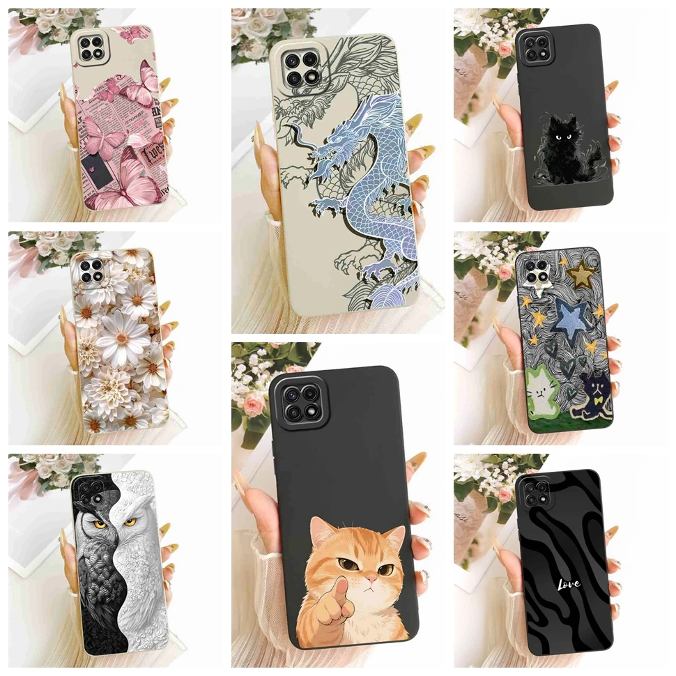 For Samsung Galaxy A22 5G SM-A226B Case Simple Design Print Silicone Back Cover For Samsung A22 5G 6.6" Phone Cases Bumper