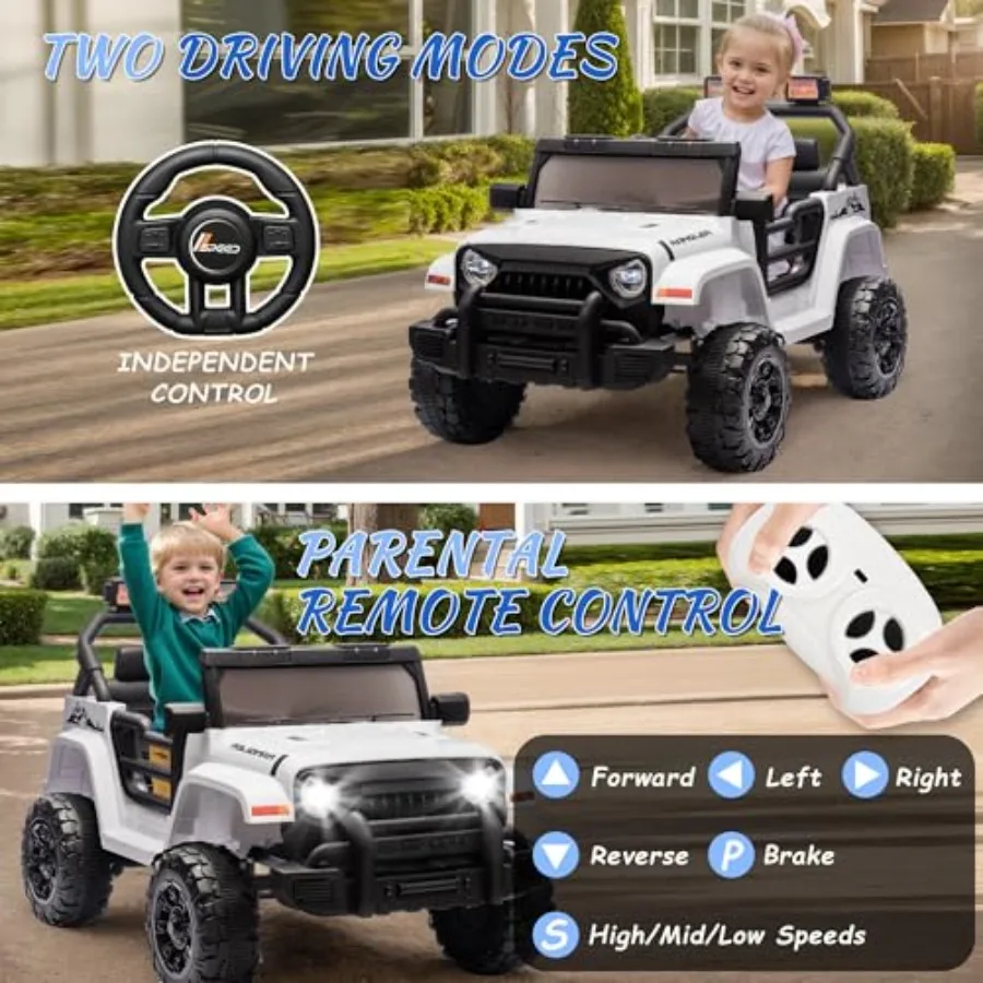 Ride on Truck Car Veicoli elettrici da 12 V con controllo dei genitori Ride on Toys per i più piccoli con musica Bluetooth a quattro ruote Suspensi