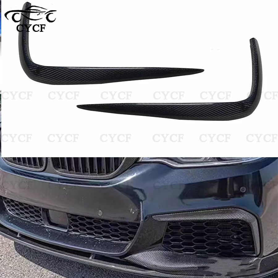 For BMW 5 Series G30 G38 High quality Carbon Fiber Front Bar Wind Knife Trim Cover Car Decoration Retrofitting Accessories