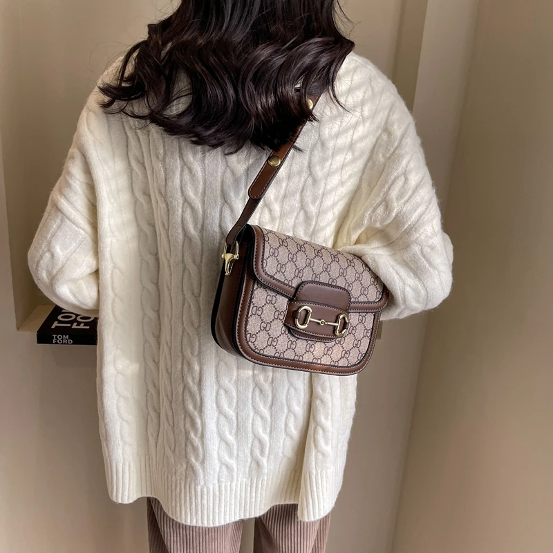 High-End Luxury Shopper Solid Color Commuter Diaper Bags For Women Vintage Fashionable Elegant Leather Shoulder