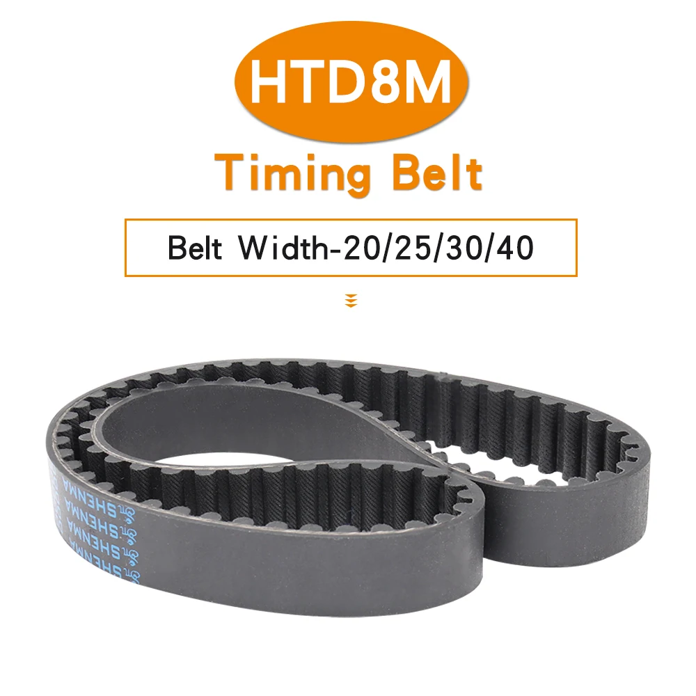 

Synchronous Belt HTD8M-1232/1240/1248/1256/1264/1272/1280/1296/1304/1312/1320 Closed Loop Timing Belt Width 20/25/30/40 mm