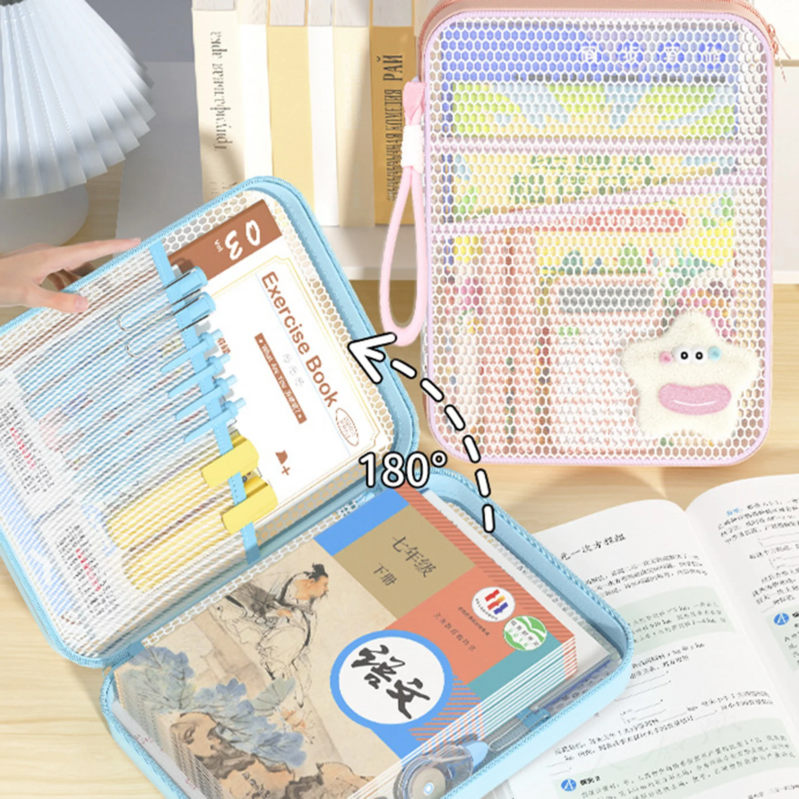 A4/A5 سستة حقيبة مستندات الدوبامين الملونة متعددة الطبقات موضوع مجلد ملفات سعة كبيرة حقيبة التخزين مع مقبض للطلاب