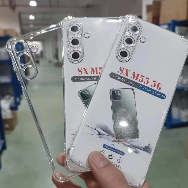 M55 Thick Anti-Drop TPU Case for Samsung Galaxy M55 5G Clear Protective Cover Airbag Capa Fundas Coque