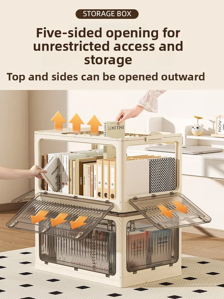 

Plastic Storage Box Home Wardrobe Clothes Quilt Storage Box Staable Bookable Organizer Box Foldable PP Material Adult Use