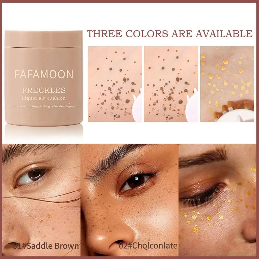 3 Colors Freckles Air Cushion Stamp Face Freckle Natural Simulation Fake Spot Long Lasting Waterproof Dot Spot Pen Makeup Tools