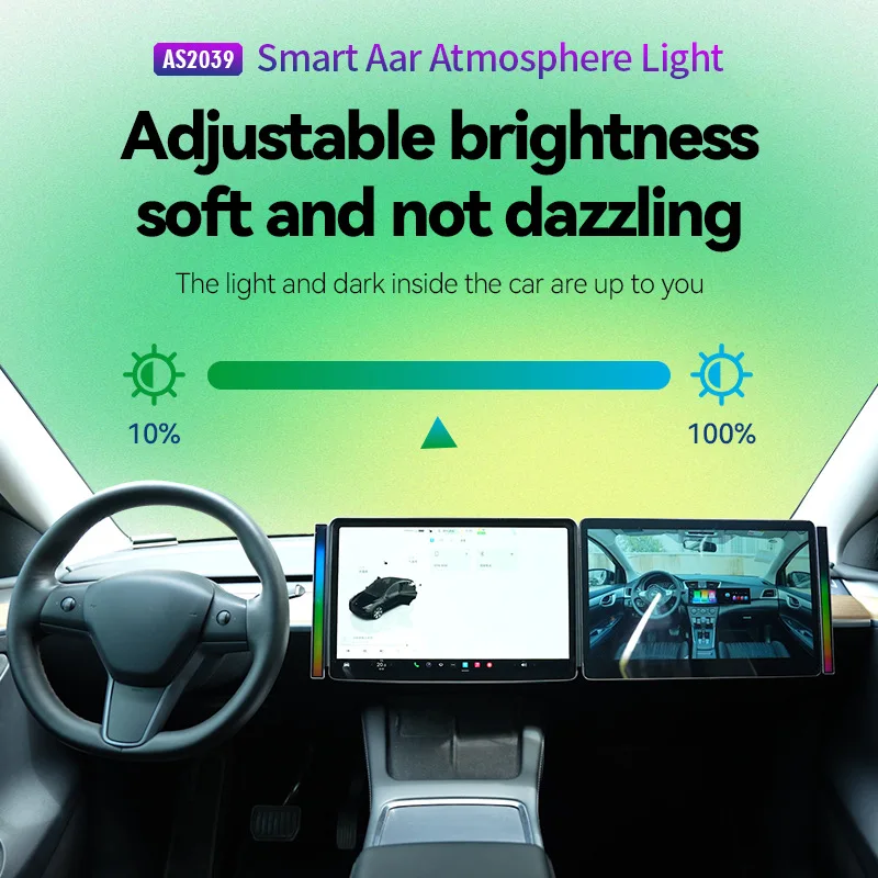 Car Ambient Lighting Multicoloured RGB Voice-Activated Rhythm Light Strip Surface Ambient Lighting Automotive Styling Accessory