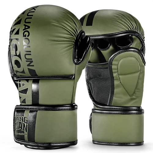 Imagen 1 del producto Guantes MMA con palma abierta, guantes de combate y lucha, artes marciales para hombres y mujeres, deportes de combate, MMA, boxeo, Muay Thai, Kickboxing