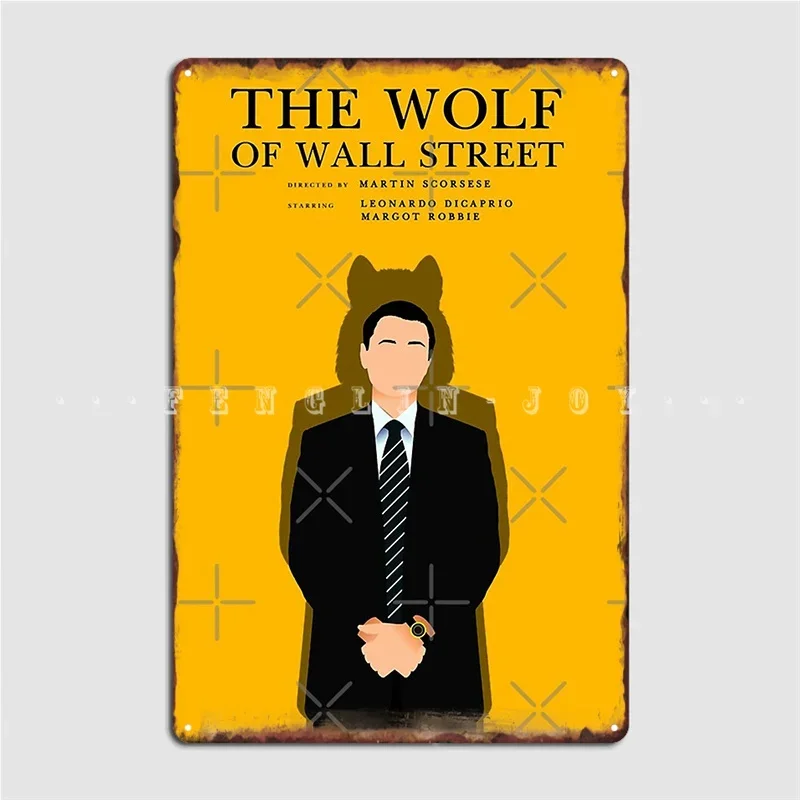 

Wall Street Wolf Poster Metal Sign Garage Club Retro Plaques Wall Pub Tin Sign Posters