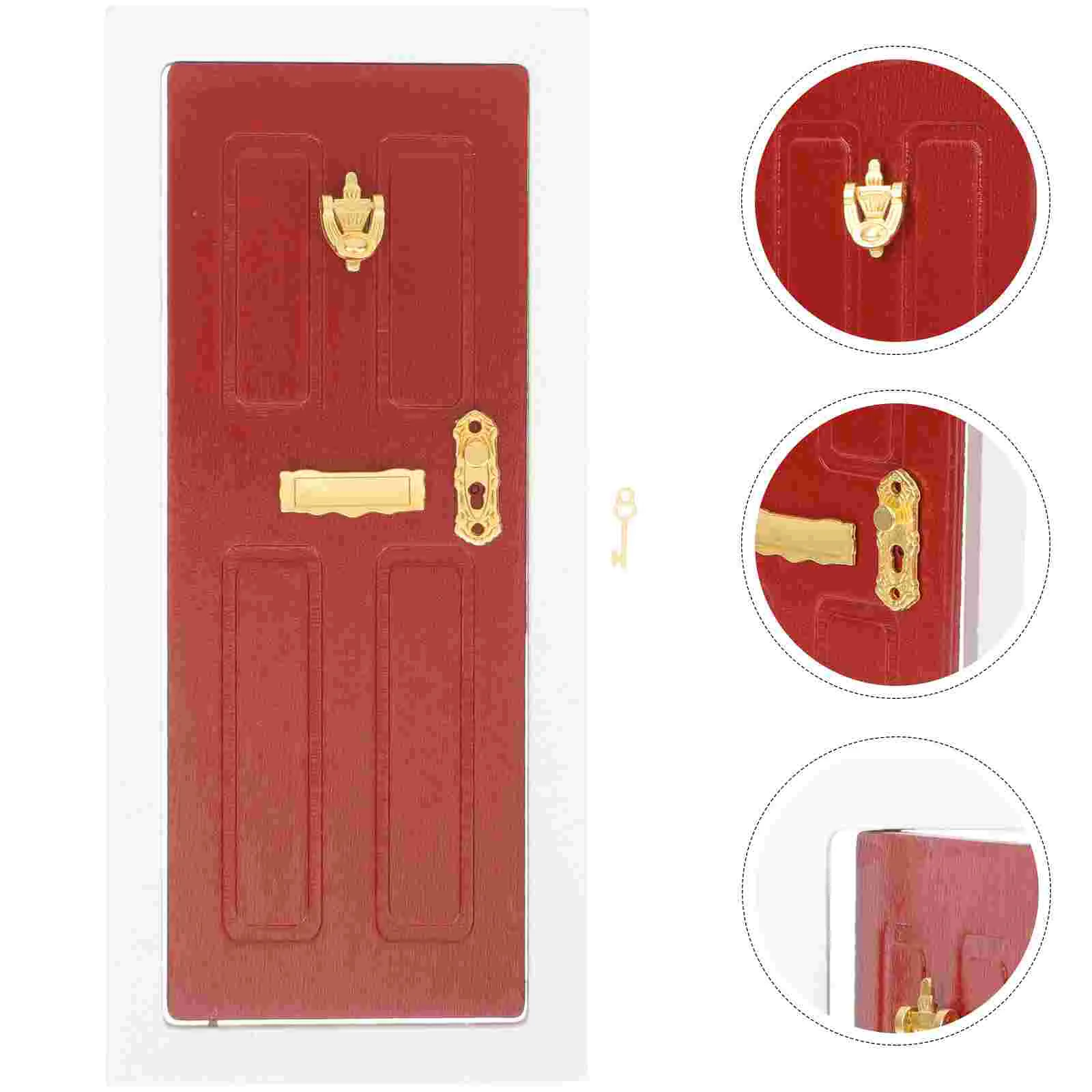 Decor Mini Door House Adornment Christmas Children Plaything Alloy Fairy Wooden Simulation Model Miniature Doors for DIY