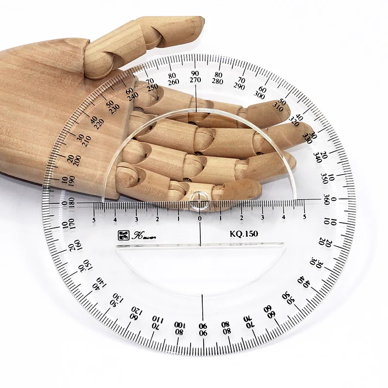 15cm/5.9 in diameter 360 degree thickness measuring angle ruler round ruler accurate mathematical round template