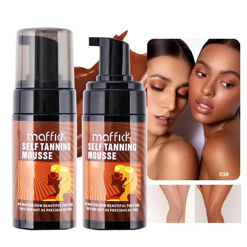 Tanning Mousse Foam Natural Tanner Mousse Waterproof Tanning Accelerator Cream Skin Coloring Blackening Cream Suntan cream