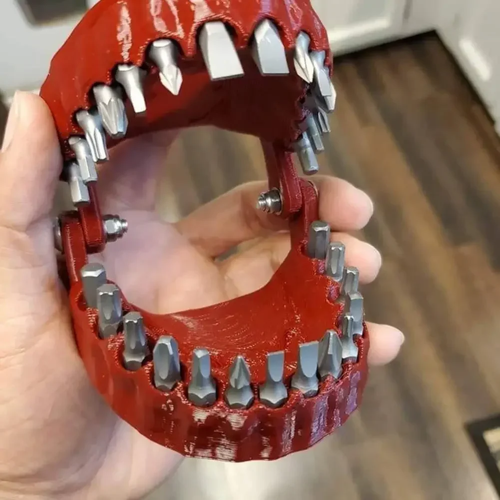 Funny Denture Drill Bit Holder for Screwdriver Teeth Model Screwdriver Bit Holder Fits 1/4 Inch Hex Bit Drive Bit Adapter Tools