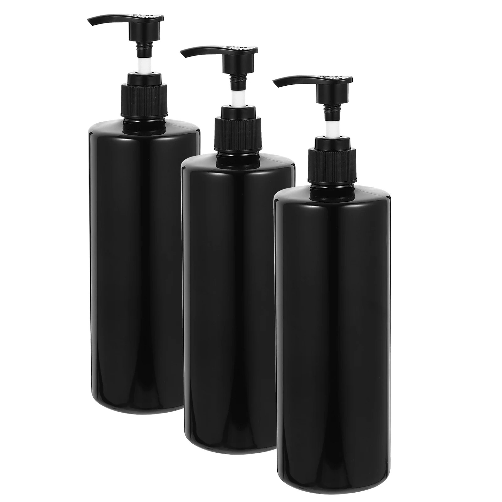 

3pcs 500ml Pump Bottle Dispenser Black Soap Bathroom Lotion Shampoo Refillable Reusable PET Durable Design Easy Manual