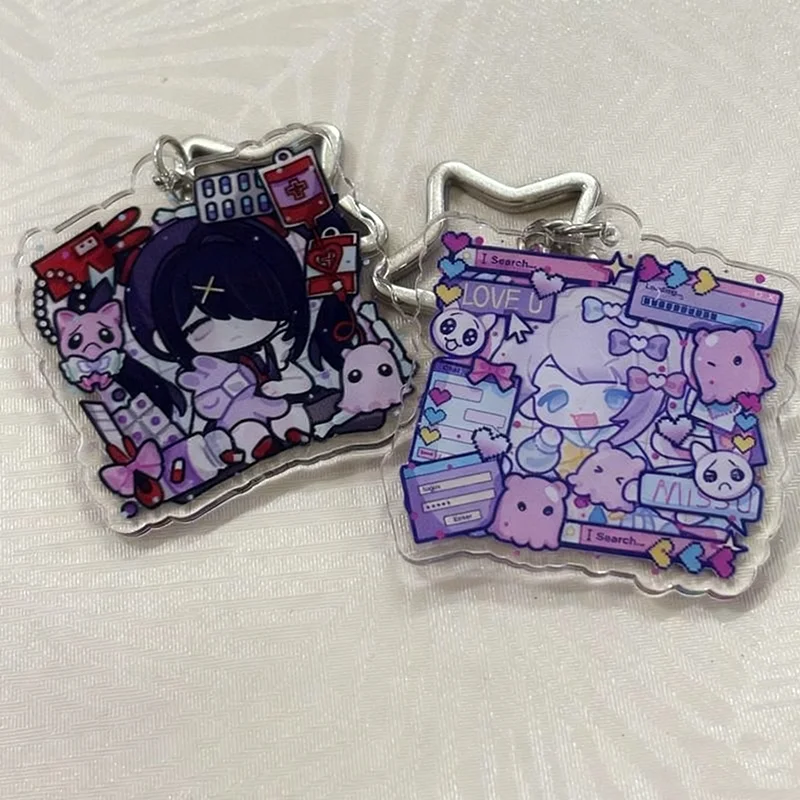 لعبة المحتاجة فتاة جرعة زائدة المطر Ame KAnge تأثيري المفاتيح Kawaii للجنسين الاكريليك كيرينغ مفتاح سلسلة حقيبة حلية الدعامة #2