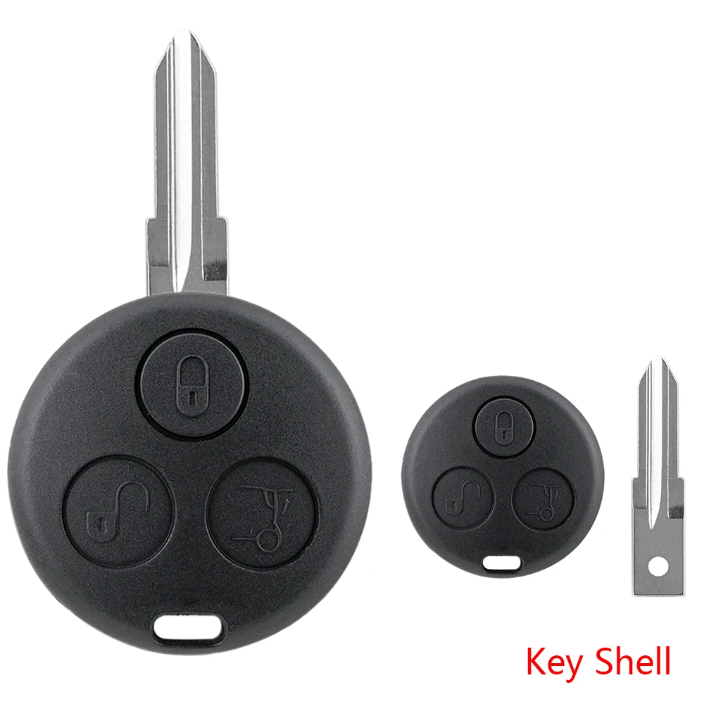 

Автомобильный 3-кнопочный брелок для дистанционного ключа + необрезанное лезвие для Smart Fortwo Forfour City Coupe Cabrio Roadster Crossblade