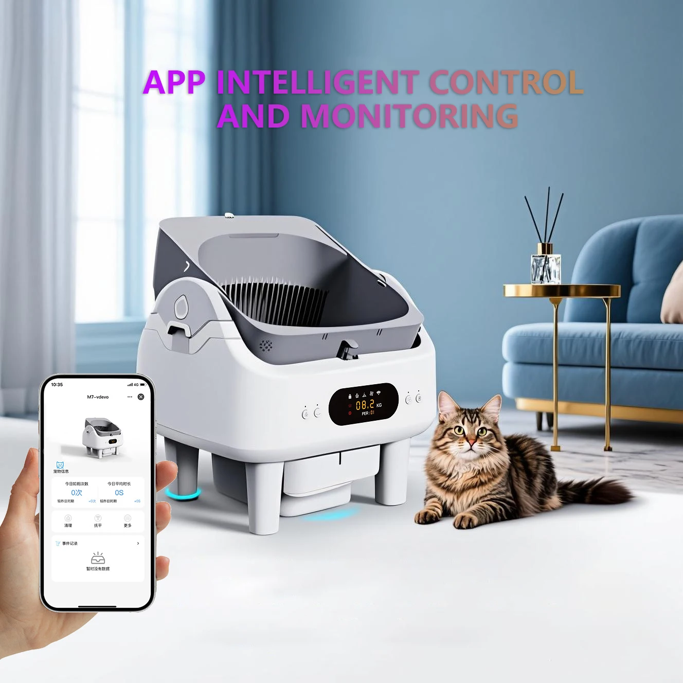 Auto Cat  Box Robot Machinery Large Electronic Smart Cat Toilet
