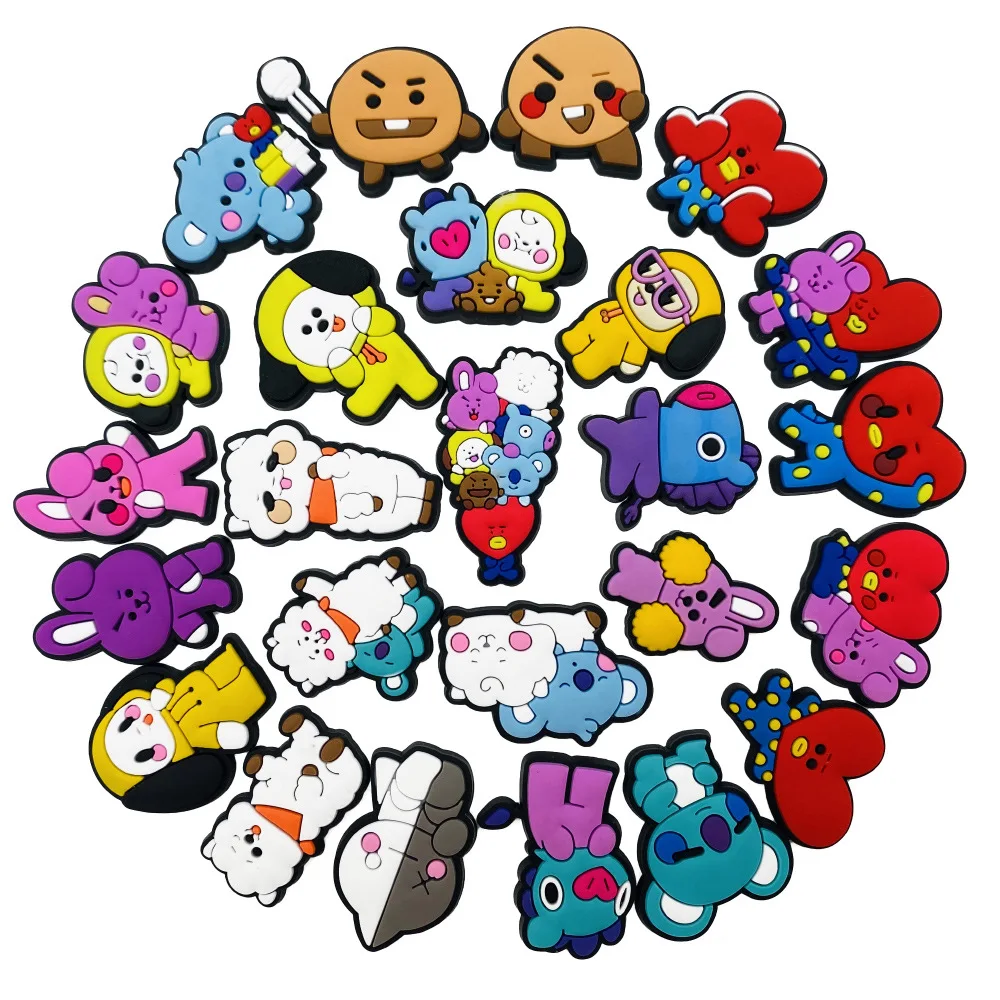 Kawaii Cute Cartoon Animal PVC Shoe Charms Puppy Alpaca Koala Bunny Heart Detachable Clog Shoe DIY Decor Accessories Gift