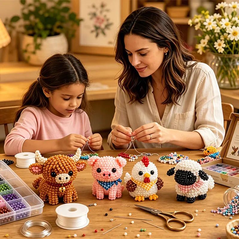 Mini 3D Animal DIY Bead Set Cute Bead Material Pack Comes With Tutorial Creative Handmade Products Handmade Enthusiasts Gift