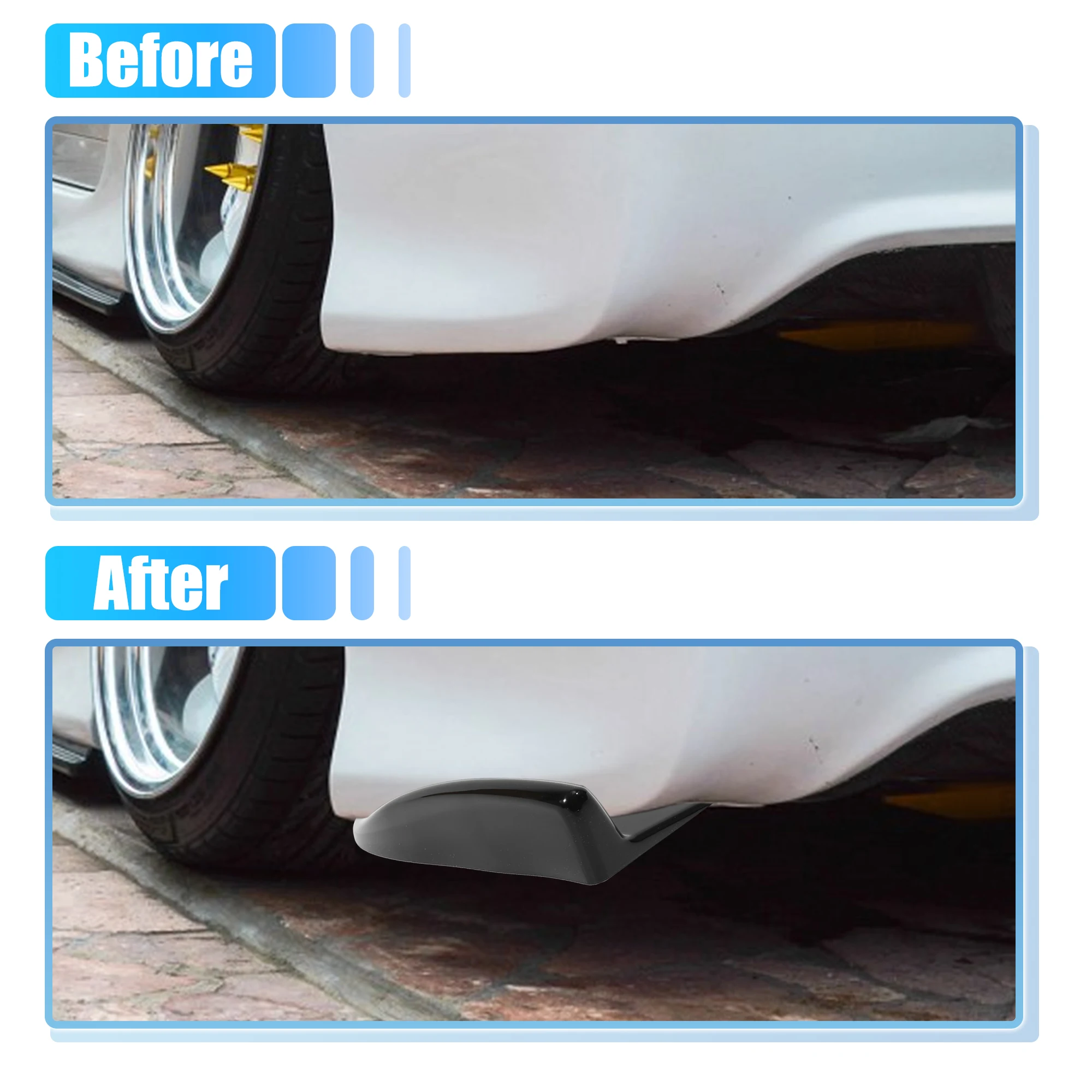 UXCELL 1Pair Universal Car Rear Bumper Lip Diffuser Splitter Canard Protector Body Kit Black Carbon Fiber view 2