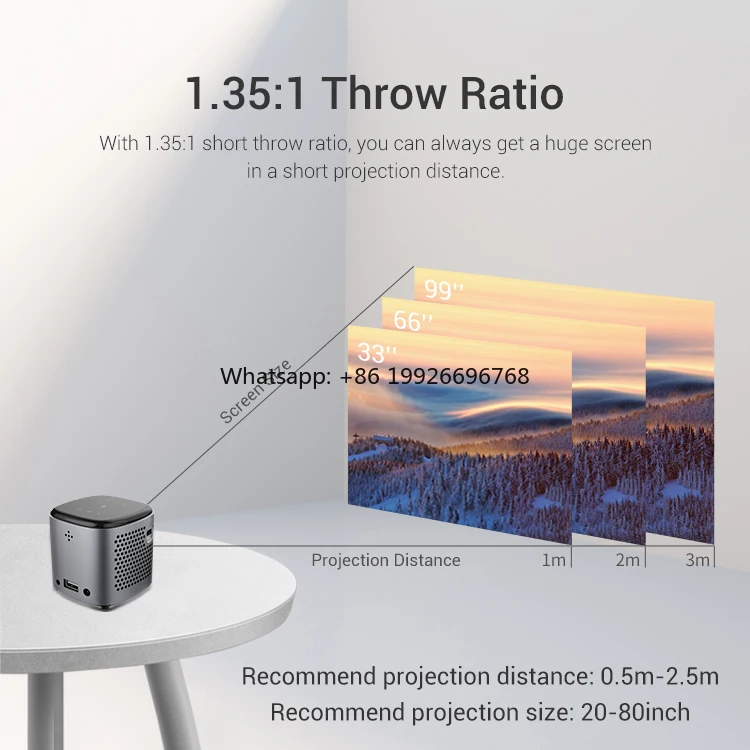 

New Version Mini Cube Projector 4k Portable DLP Android Mini Pocket for Mobile Phone Wireless Connect Projectors factory