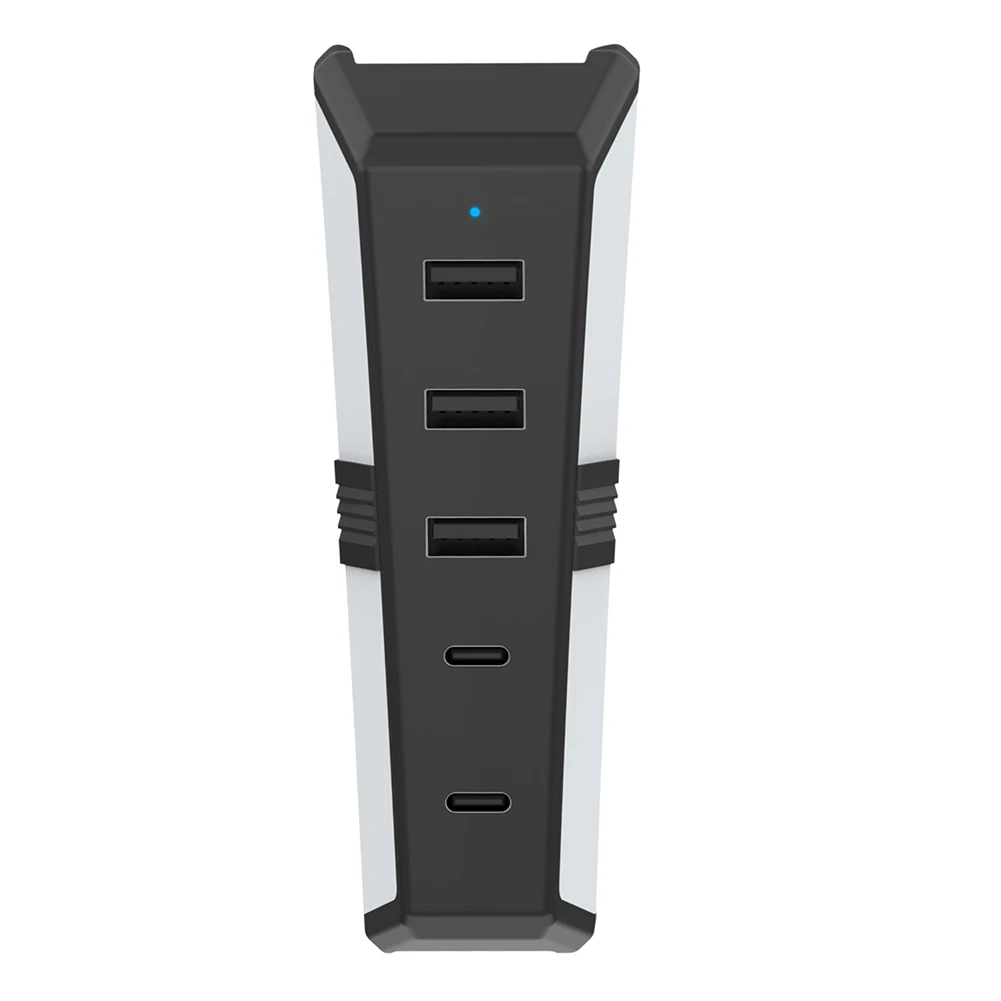 5 Ports Expansion Hub with 3x USB 2.0 1x USB Type-C 1x Type-C 3.1 USB Port Extender for PlayStation 5 Pro Console Disc & Digital