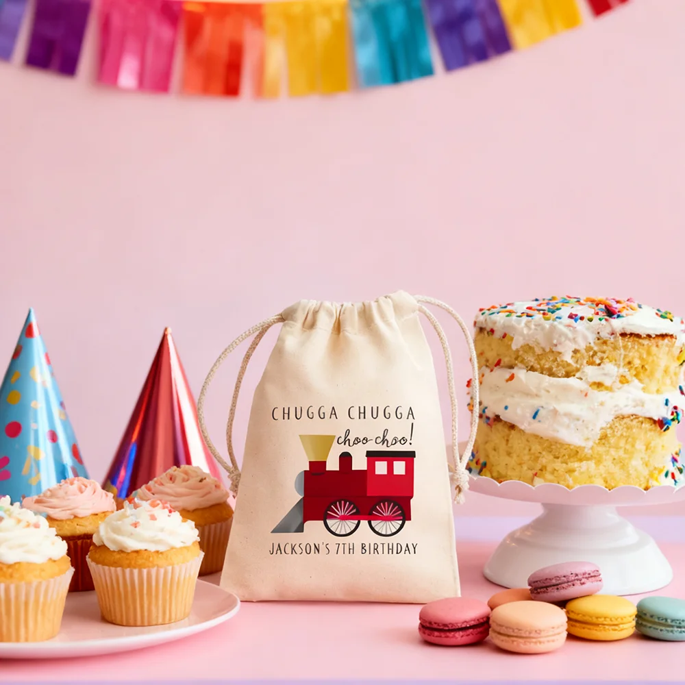 

Custom 4Pcs Chugga Chugga Choo Choo Train Theme Birthday Party Favors Bags Baby Shower Welcome Gift Children's Birthday Souvenir