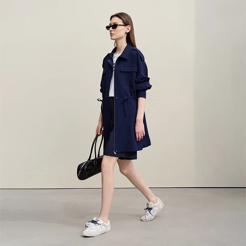 Amii Trench Coat 2026 Spring New Casual Lapel Women's Jacket