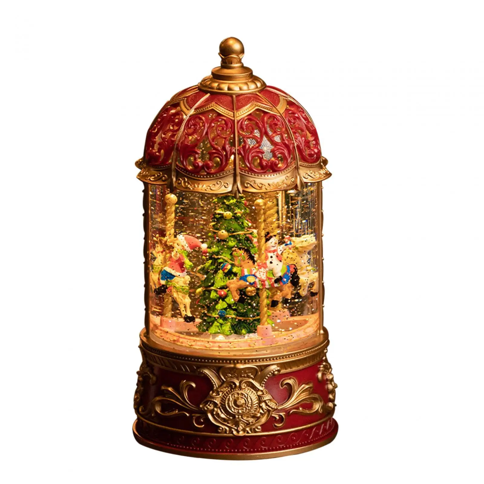 Lighted Musical Box Christmas Lantern Ornaments Luminous Rotatable Night Light